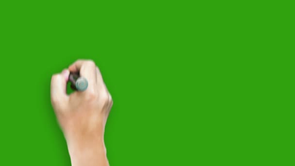 Eigenschap - schrijven met marker op groen scherm — Stockvideo