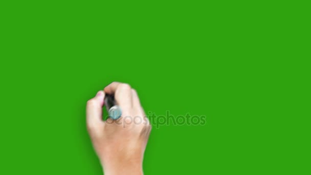 Усилие - Написание с маркером на зеленом экране — стоковое видео