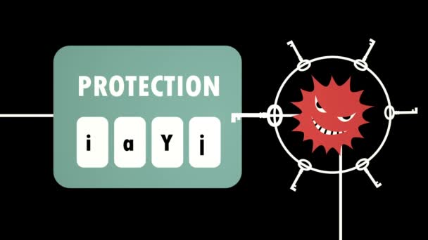 Virus Attaquant Protection Système Animation Virus Essayant Mots Passe Pour — Video