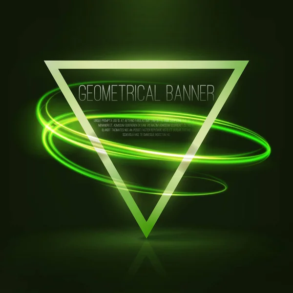 Geometrical banners with neon lights