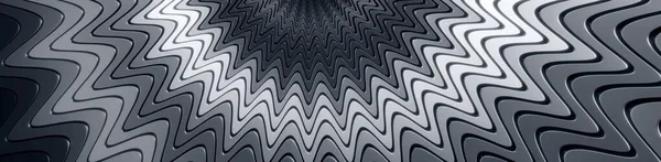 Wavy glossy layered grayscale background - 3D illustration