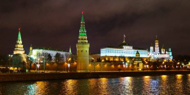 Rusya, Moskova Kremlin gece.