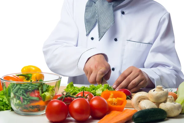 Cooking fresh vegetables on the table chef — Stock Photo, Image