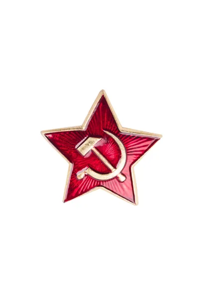 Old star with a Soviet uniform with the symbols of the hammer and Sickle isolated — Stock Photo, Image