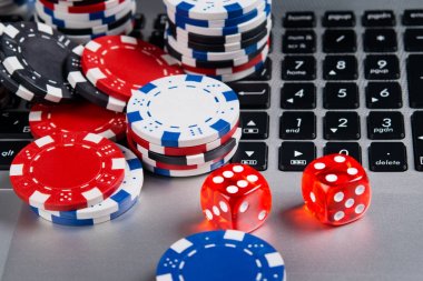 Online casino için arka plan, bilgisayarda zar yalan