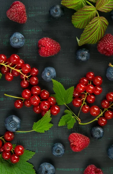 Güzel yaz meyveleri koyu arka plan yakın Tarih