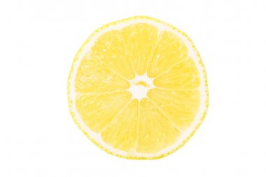 Beyaz arka plan üzerinde üstten görünüm izole sarı limon narenciye meyve olgun dilim dokulu