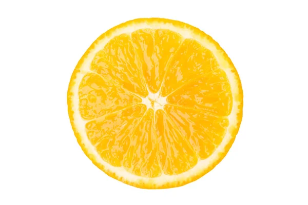 Schönes Rundes Stück Orangefarbene Zitrusfrüchte Isoliert Auf Weiß — Stockfoto