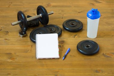 Bir levha kayıt için yanındaki siyah nesnelerle spor arka plan