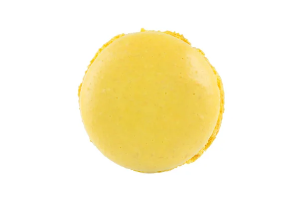 Biscotti Giallo Macaron Sfondo Bianco — Foto Stock