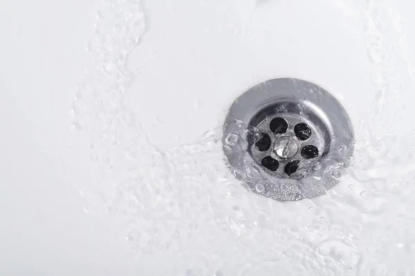 Background Water Merges White Washbasin Close — Stock Photo, Image