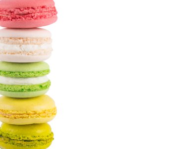 beyaz izole arka plan, çerez kenar macaron ile