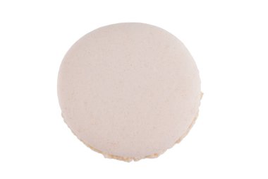 Beyaz arka plan üzerinde beyaz macaron kek