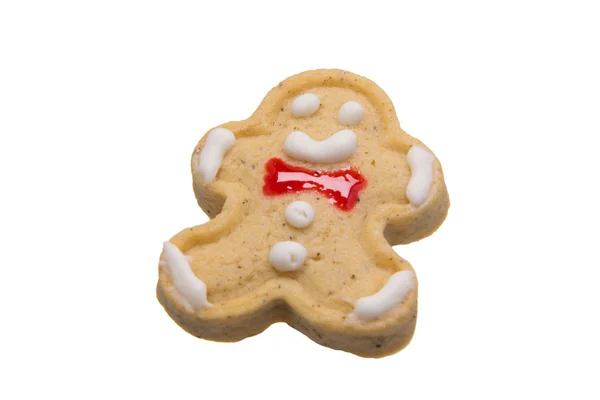 雪人形状的饼干 用釉料装饰 — 图库照片