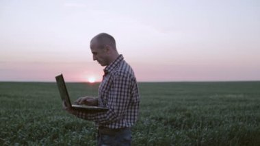 Dizüstü bilgisayar ile hububat çözümleme ziraat mühendisi. Hemen ve kayıtları