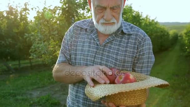 Podnikatel, který se zabývá zemědělství celý svůj život — Stock video