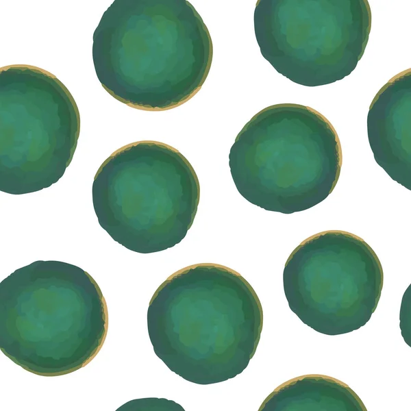 绿色和黄色的圆点的无缝图案 — 图库矢量图片