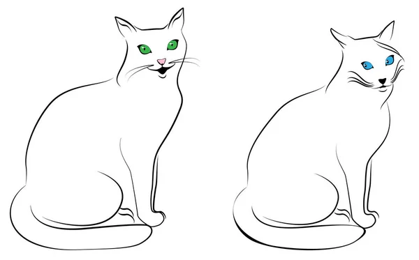 Две смешные кошки в векторе — стоковый вектор