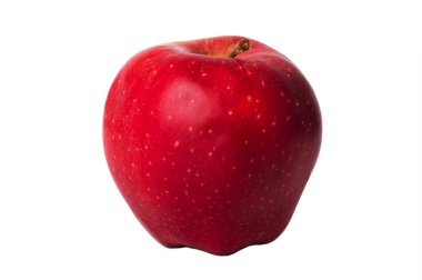 Beyaz arka plan üzerinde sağlıklı taze kırmızı elma