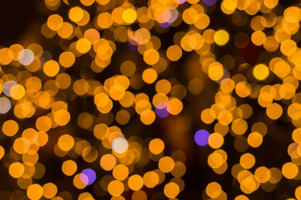 Lampjes op gouden abstracte bokeh voor achtergrond — Stockfoto