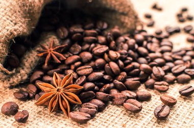 Kahve çekirdekleri anason ile çanta
