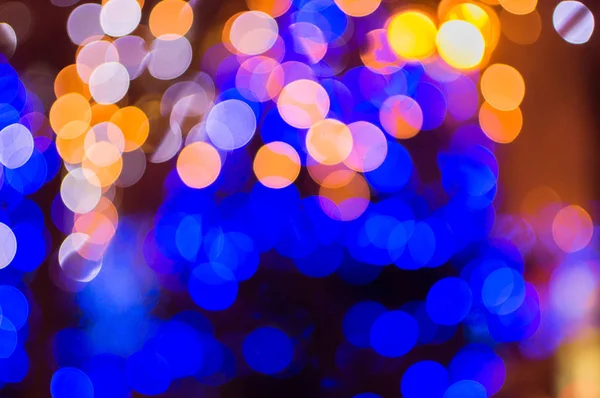 Lampjes op blue abstract bokeh voor achtergrond — Stockfoto