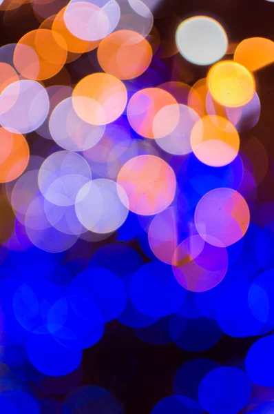 Lampjes op blue abstract bokeh voor achtergrond — Stockfoto