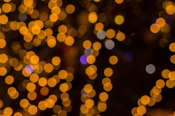 Lampjes op gouden abstracte bokeh voor achtergrond — Stockfoto