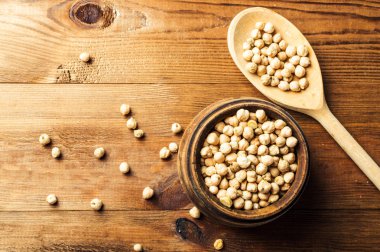 Nohut ahşap kase kaşık kısmı