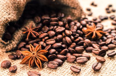 Kahve çekirdekleri anason ile çanta