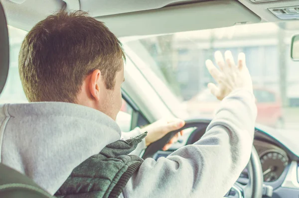 Furious and reckless driver. Danger driving concept — Stock Photo, Image