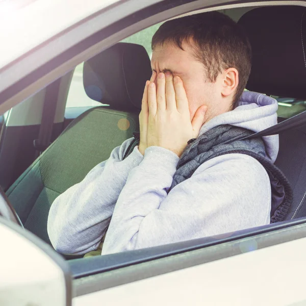 Furious and reckless driver. Danger driving concept. square — Stock Photo, Image