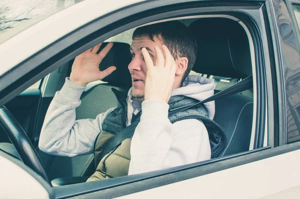 Furious and reckless driver. Danger driving concept — Stock Photo, Image