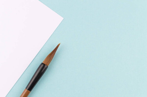 Китайская каллиграфическая кисть для традиционного письма. Вид сверху
