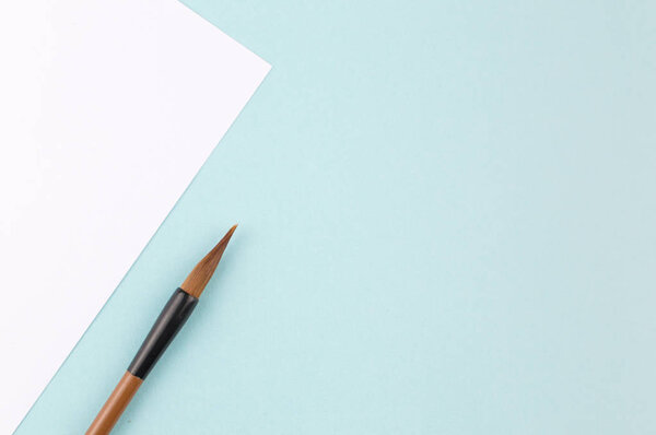 Китайская каллиграфическая кисть для традиционного письма. Вид сверху
