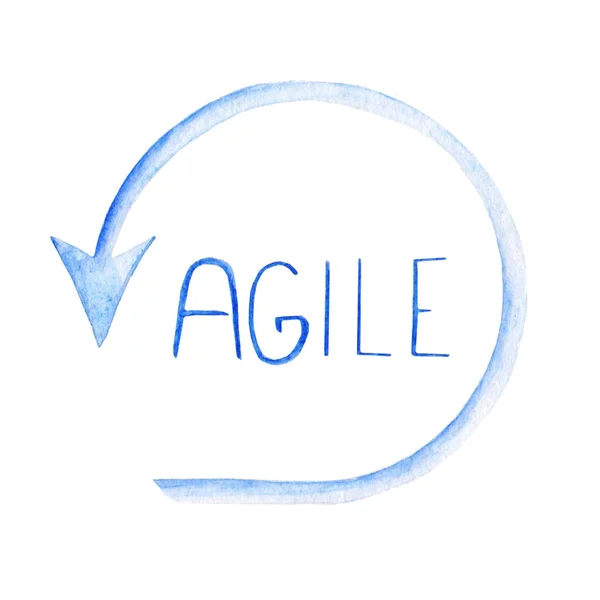 Schéma de méthodologie agile. Scrum réunion quotidienne. Processus de développement — Photo