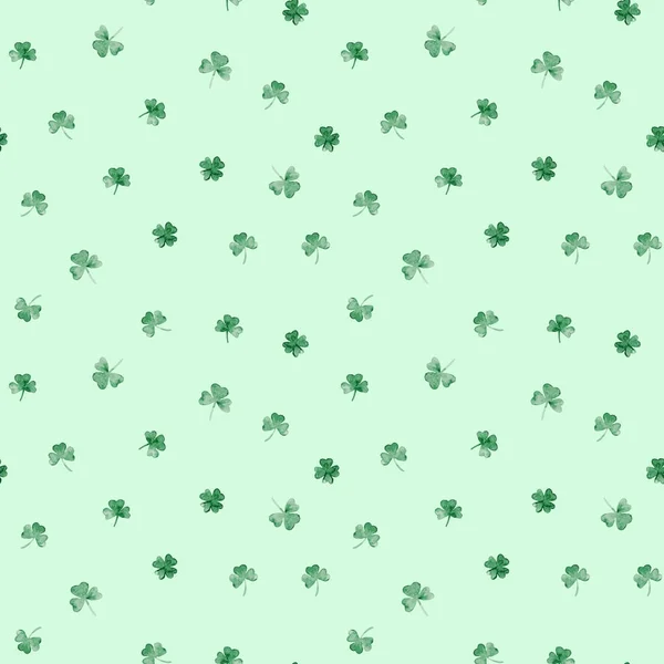 Aquarel Saint Patrick's Day patroon. Klaver sieraad. Ontwerp, afdrukken of op achtergrond — Stockfoto