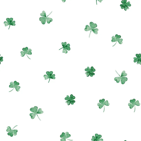 Aquarel Saint Patrick's Day patroon. Klaver sieraad. Ontwerp, afdrukken of op achtergrond — Stockfoto