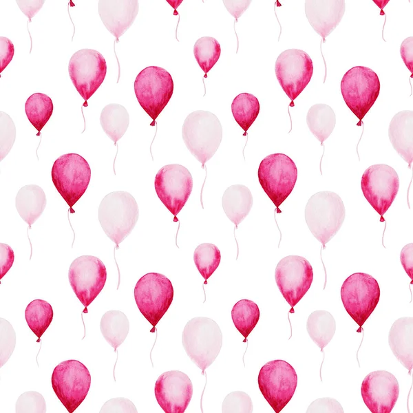 Suluboya bebek duş modeli. Pembe baloons beyaz arka plan üzerinde. Tasarım, yazdırma veya arka plan için