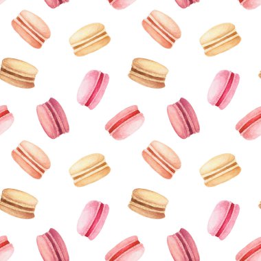 Suluboya macaroons desen. Gösterim amacıyla tasarım, yazdırma veya arka plan