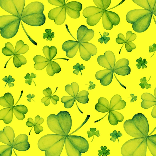 Akwarela Saint Patrick's Day ramki. Clover ornament. Dla projektowania, Drukuj lub tła — Zdjęcie stockowe