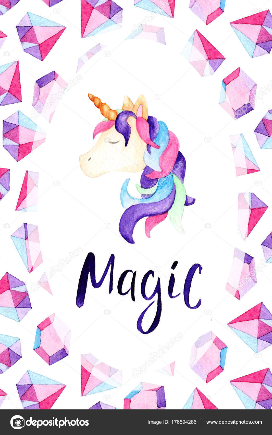 Fotos De Unicornios Imagenes De Unicornios Descargar Depositphotos Los mandalas de unicornios para colorear te van a ayudar a encontrar esa paz interior tan necesaria y que te va a permitir recargar las pilas. tarjeta unicornio acuarela los unicornios son magicos para diseno impresion o fondo 176594286