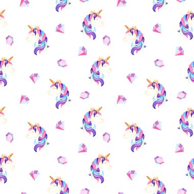 Suluboya sihirli unicorn desen. Tasarım, yazdırma veya arka plan için