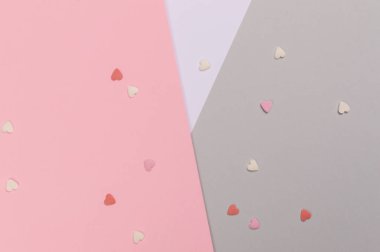 Sevgililer günü pembe ve gri arka plan ile kompozisyon düz kağıt