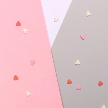 Sevgililer günü pembe ve gri arka plan ile kompozisyon düz kağıt