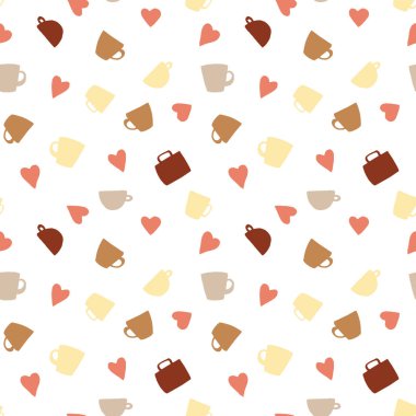 Kahve kupa desen. Pastel renk. İzole gösterim amacıyla tasarım, yazdırma veya arka plan