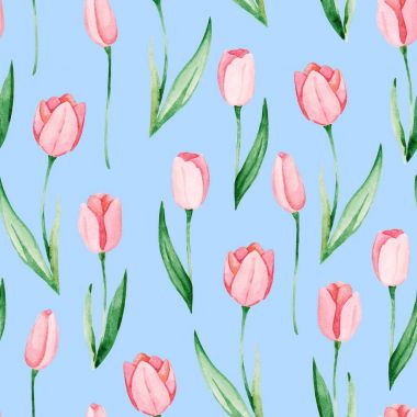 Sulu Boya Lale deseni. Dünya Kadınlar Günü. Tasarım, kartı, Yazdır veya arka plan için