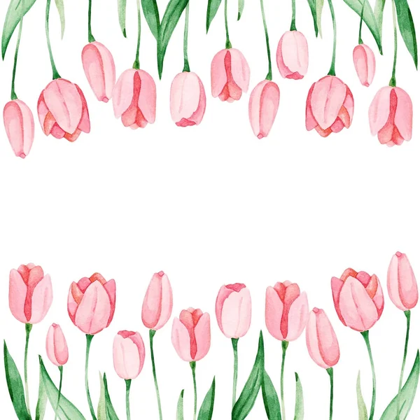 Акварельные тюльпаны. Международный женский день. Для дизайна, открытки, печати или фона — стоковое фото