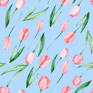 Sulu Boya Lale deseni. Dünya Kadınlar Günü. Tasarım, kartı, Yazdır veya arka plan için