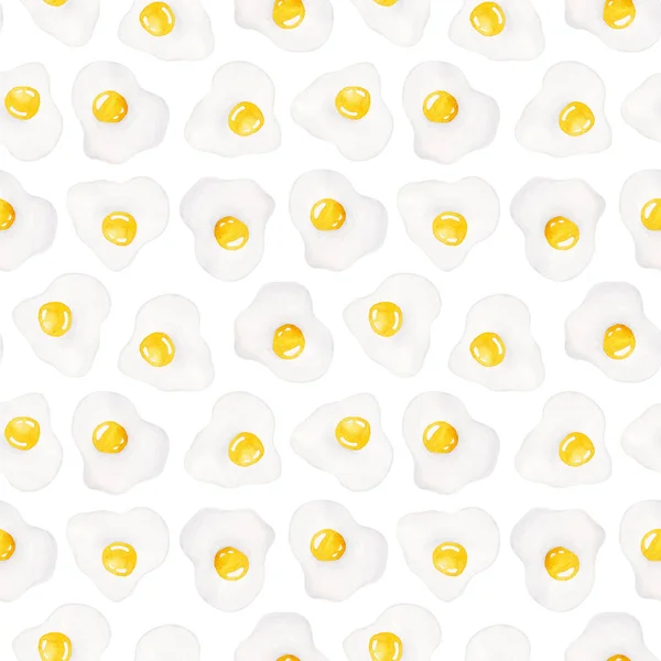 Wattercolor egg pattern. Breakfast. For design, card, print or background — Stock Photo, Image